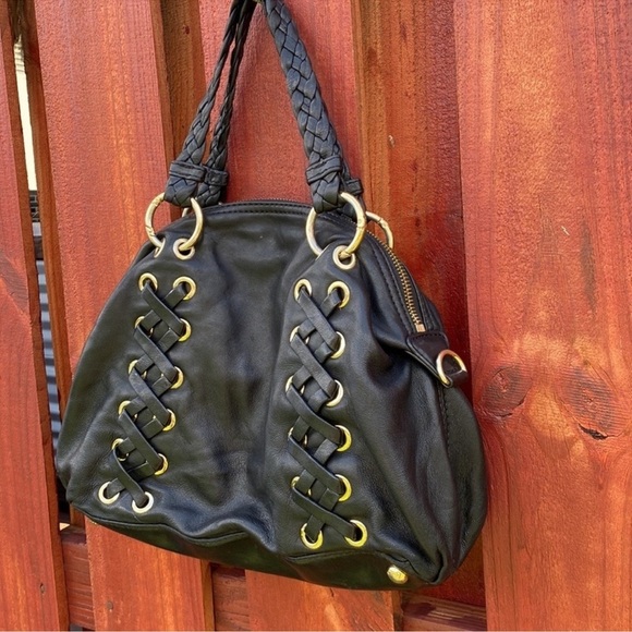 Michael Kors Black Shoulder Bag with Braided Handles - Picture 4 of 7